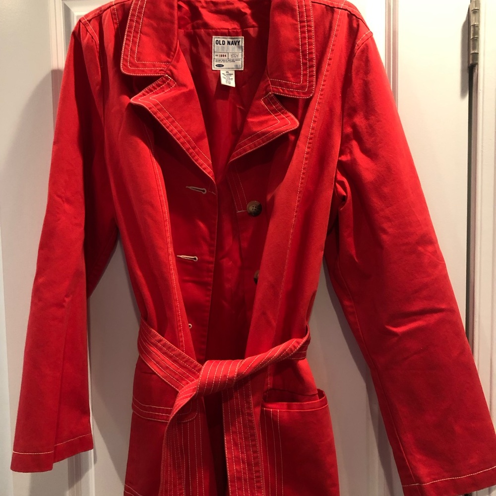 Belted mid length trench coat